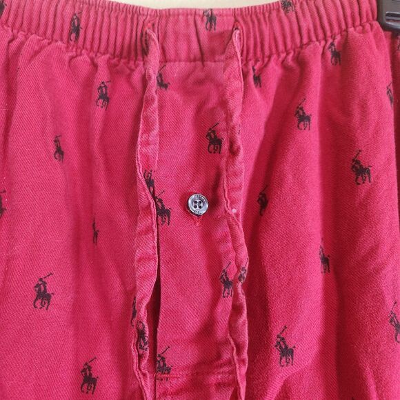POLO‎ RALPH LAUREN Mens Ditzy Horse Logo Sleep Pants Size XL Cotton Flannel PJs - Picture 7 of 9